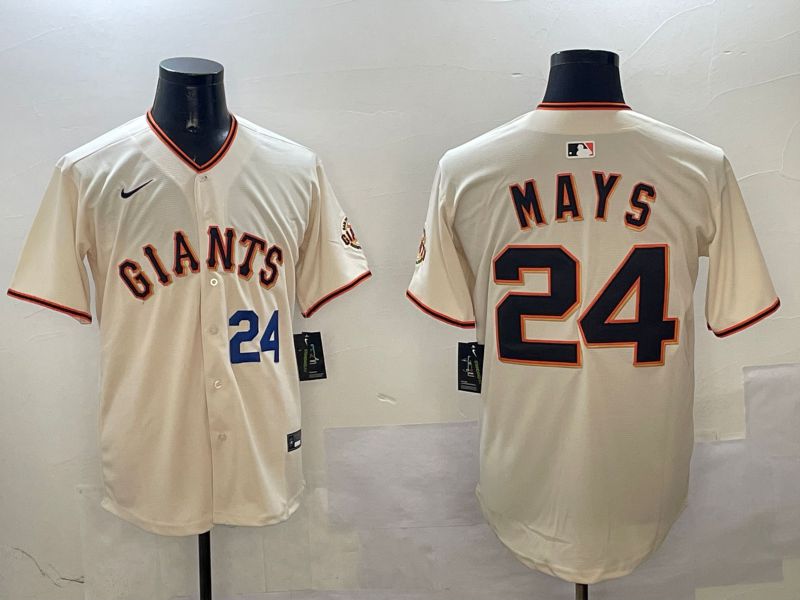 Men San Francisco Giants #24 Mays Cream Game 2025 Nike MLB Jersey style 1->los angeles rams->NFL Jersey
